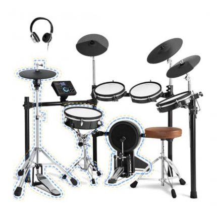 Electric Drum Set - Mesh Kit, Bluetooth MIDI, Full Size
